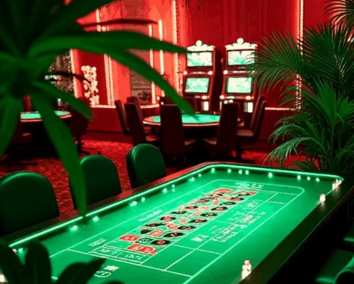 Suasana meja Live Casino di badak88 dengan dealer asli dan pemain antusias